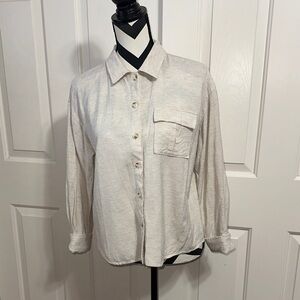 All:row Cream Button-Up Shirt